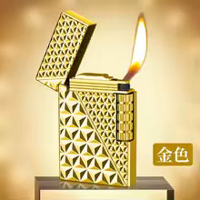 Windproof Waterproof Metal Lighter Electroplated Dragon Embossed Pattern Red Fire