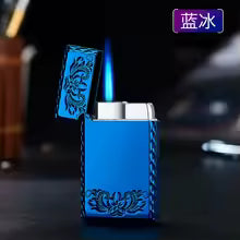 Windproof Waterproof Metal Lighter Electroplated Dragon Embossed Pattern Red Fire